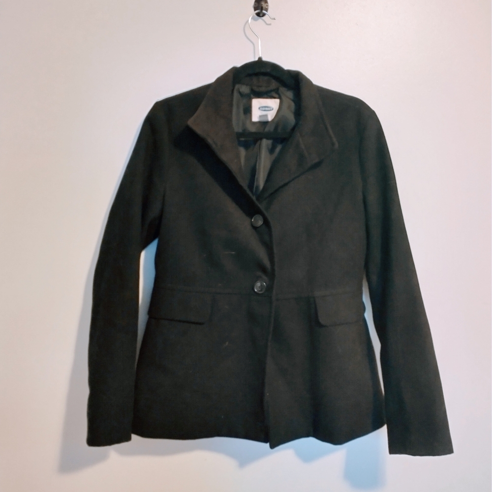 Old Navy Black peacoat with double buttons and faux pockets. Simple, classic st